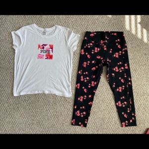 Victoria’s Secret PINK Leggings and T-Shirt set. Like New! SZL